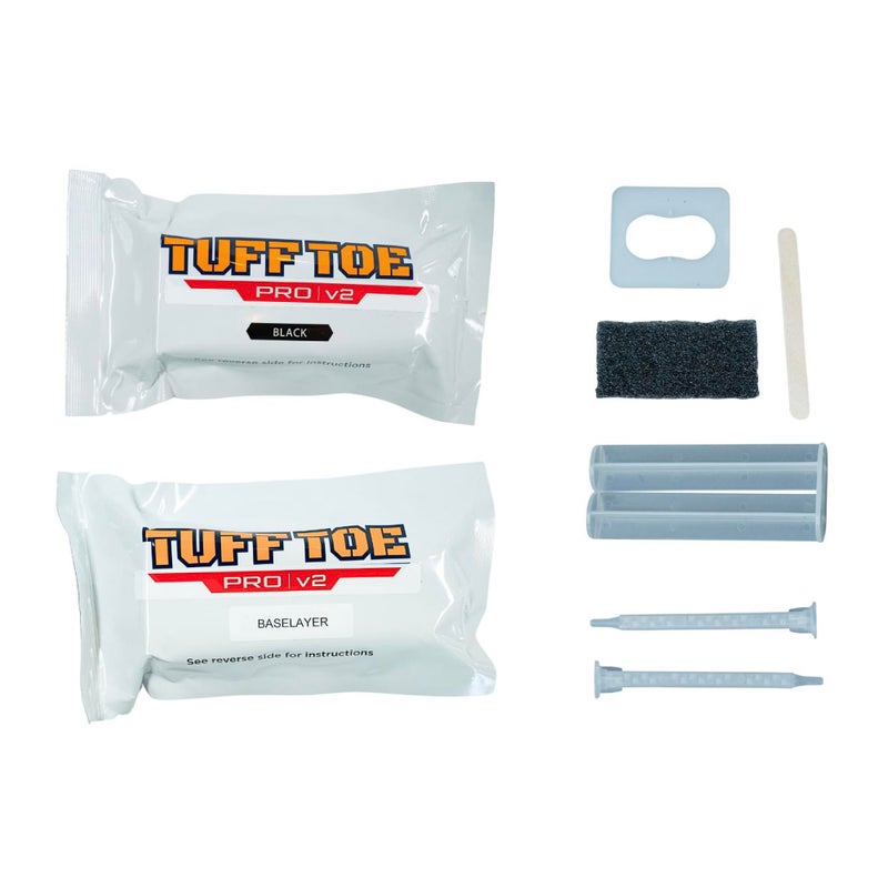 Tuff Toe Pro Cleat Saver Adhesive, Softball & Baseball Cleat Cover Toe Protectors for Shoes & Cleats - Waterproof Protective Layer & Shoe Repair Kit for Baseball & Softball Cleats - Covers 2 Shoes, Black Color - Image 1